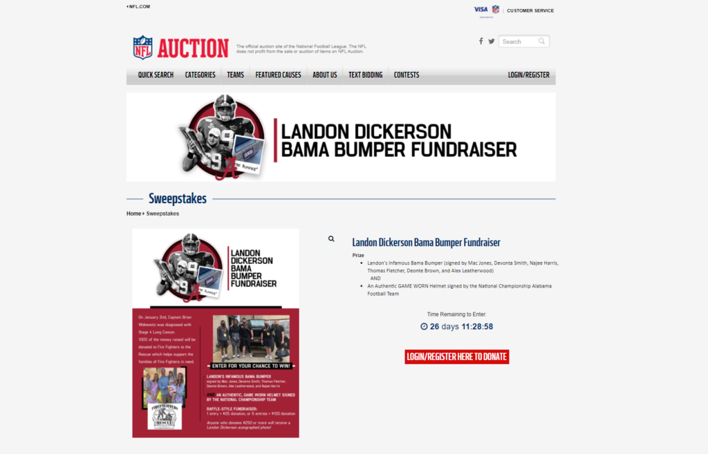 Bumper Raffle ROLL TIDE! Truly One-of-a-Kind